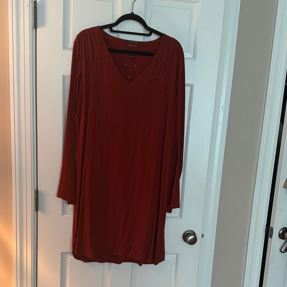 Scotch & Soda Deep Red Long Sleeve Dress